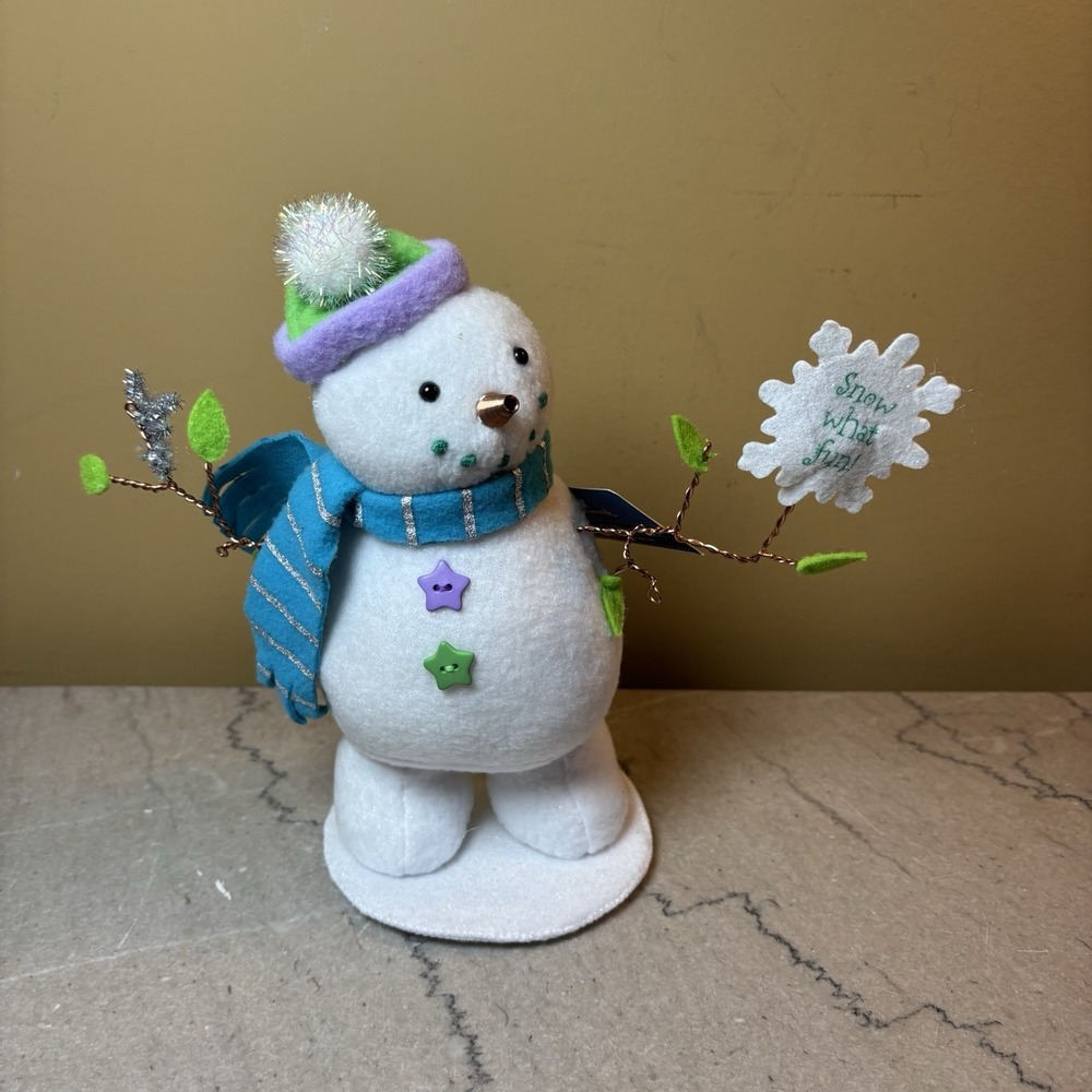 Hallmark Plush Snow What Fun Snowman's Land Snowman Decoration NWT